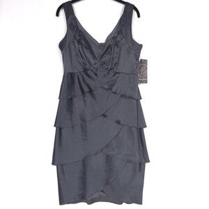NWT Maria Bonita VTG Dress LARGE USA🇺🇸MADE Satin Shutter‎ Pleat Sheath St.6007